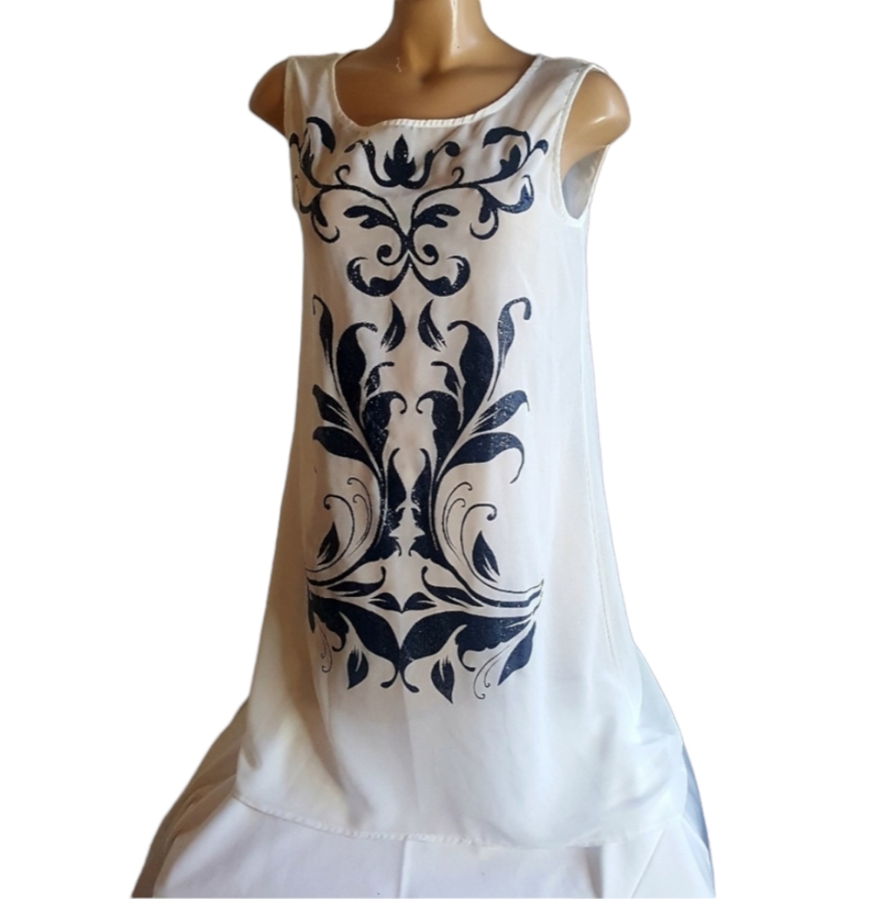 🍬Venus shear white & Black high low overlay  S